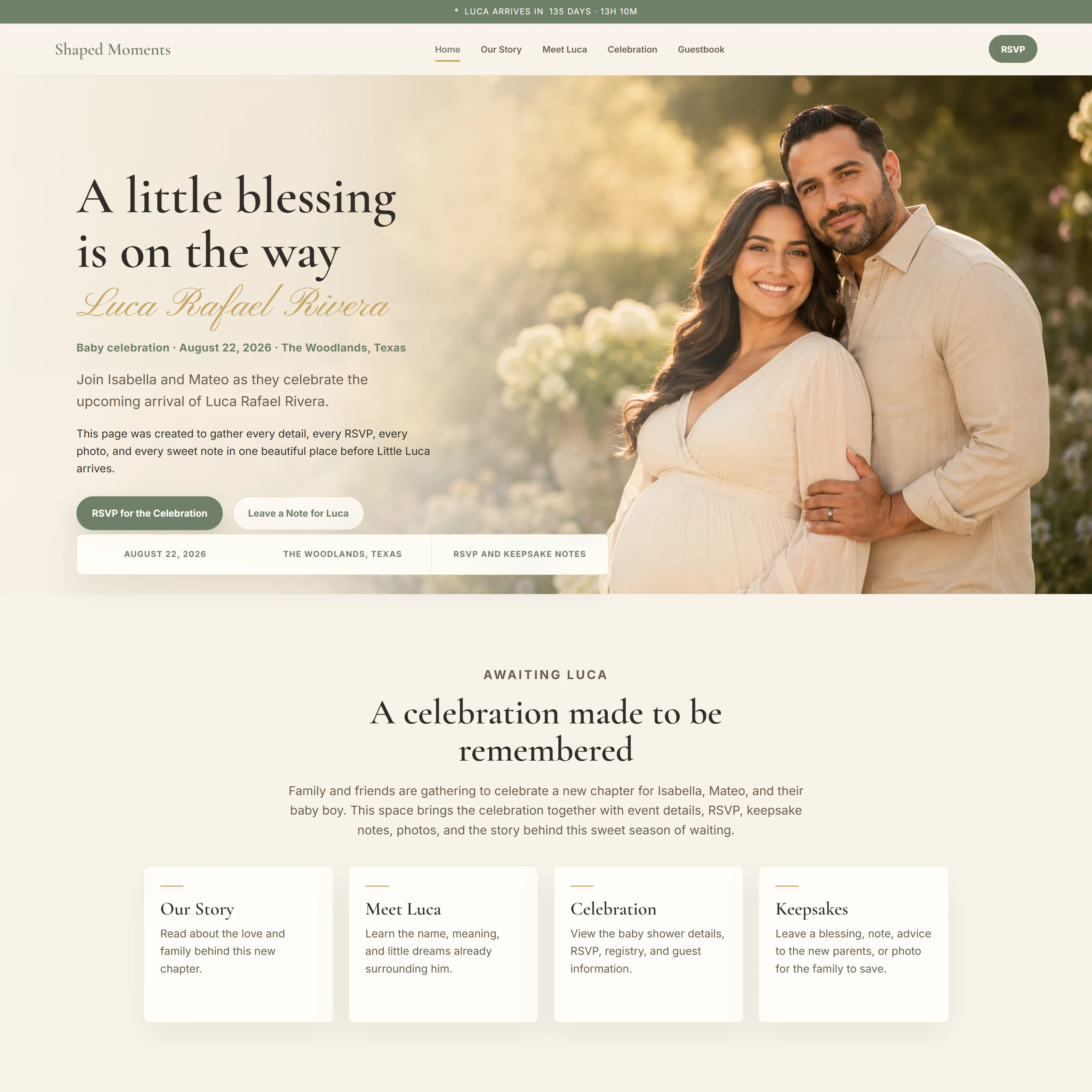 Baby shower digital invitation preview