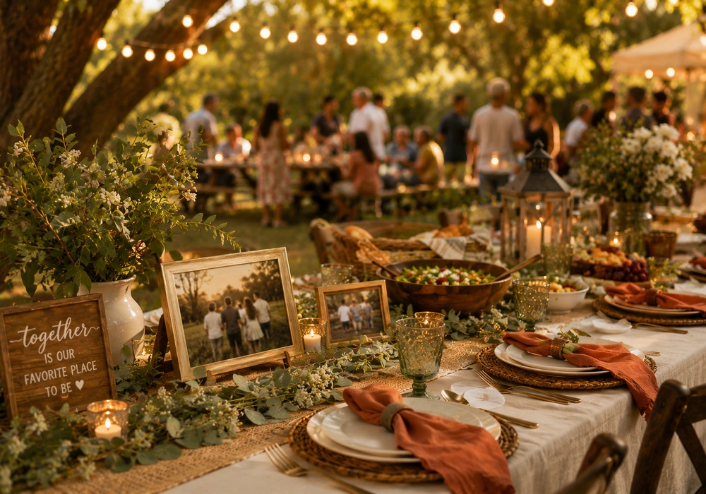 Family reunion website category image with outdoor gathering table